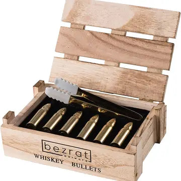 Wood box with 6 Whiskey Bullets